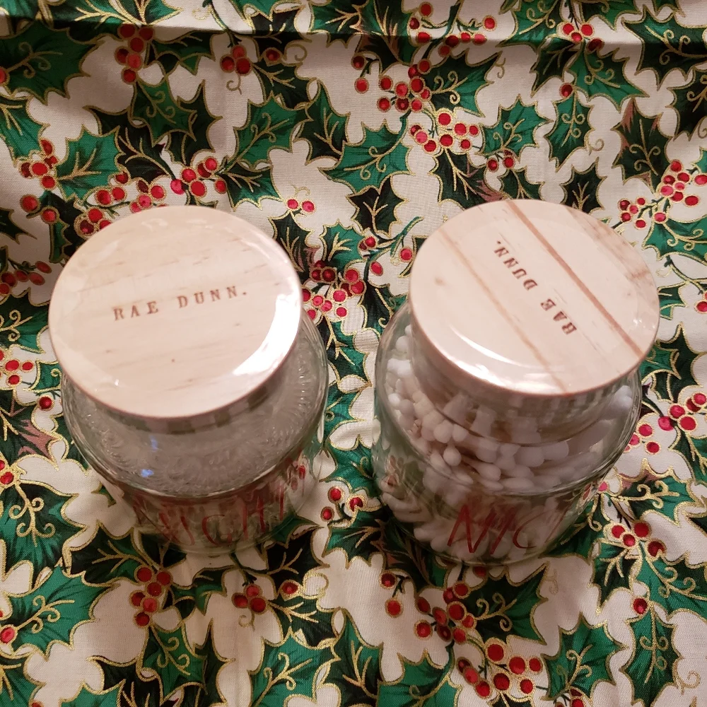 Rae Dunn beauty jars Naughty and Nice hair ties tips NEW